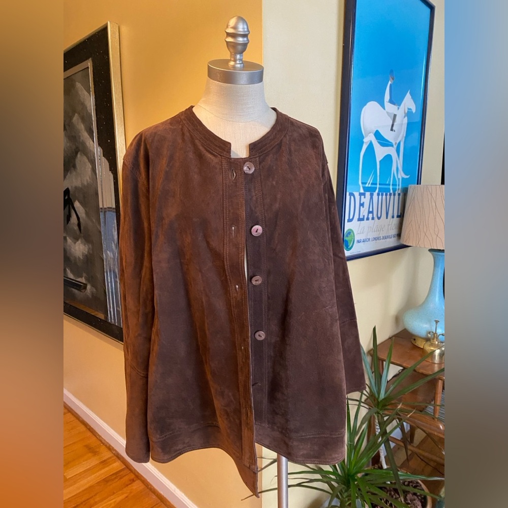 reversible brown and leopard print genuine suede leather jacket